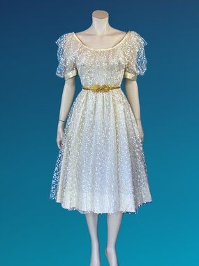 70s Romantic Lace Full Skirt Prairie Dress /  XS S